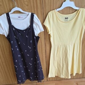 SO Kids Black and Yellow Short Sleeve Dresses 10/12